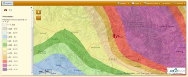 Mappa pericolosità sismica