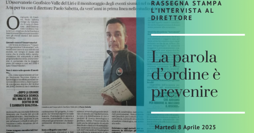La parola d’ordine è prevenire – RASSEGNA STAMPA